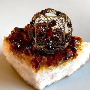 Western Germany Gold Filigree Brooch.